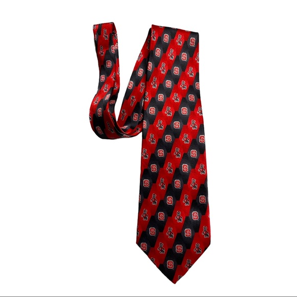 Eagles Wings Other - North Carolina State University 100% Silk Red Tie